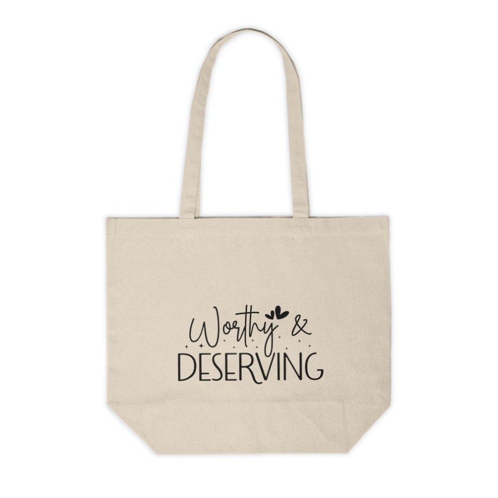 Worthy and Deserving Custom Canvas Tote Bag